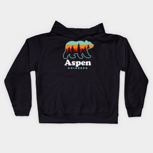 Aspen Colorado Souvenir Bear Rocky Mountains Kids Hoodie